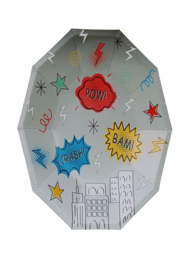Pooka Superhero Party Plates (Pack of 8) | Superhero Paper Plates | Superhero Party Decorations | Super Heroes Paper Plates | Superhero Birthday - Image 1